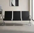 3-Person Full Leather Waiting Bench - 2