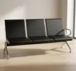 3-Person Full Leather Waiting Bench - 4