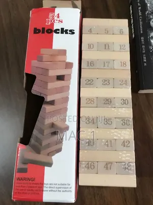 Seti ya Vipande 54 vya Mbao vya Jenga kwa Watoto