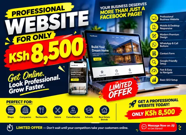 Ubunifu wa Tovuti za Kitaalamu - KES 8,500 - 1