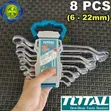 Total 8-Piece Offset Ring Spanner Set (6-22mm) - 2