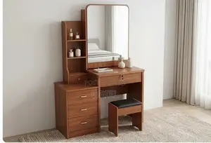 Modern Dressing Table with Mirror and Stool