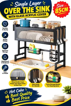 Single Layer Over Sink Shelf with Acrylic Cover (85cm)