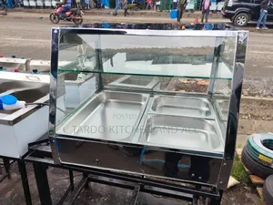 Kifaa cha Kuweka Chakula Moto/Kuonyesha (3 Trays) cha Chuma cha Kutolea Mvuke Kipya Kabisa