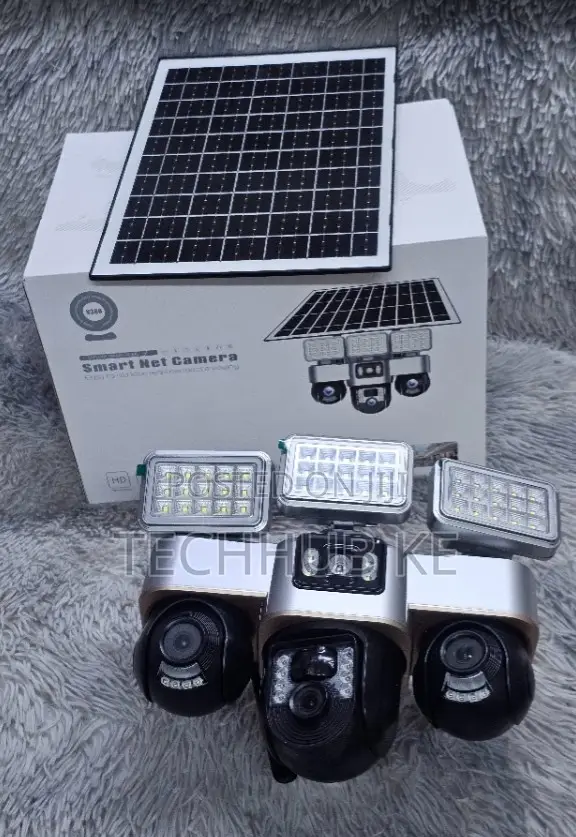 4G Triple-Lens Solar PTZ CCTV Camera with Lights - 1