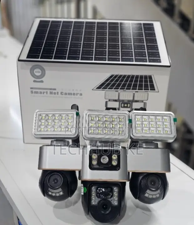 4G SIM Triple Lens Solar PTZ CCTV - Outdoor Security Camera - 1