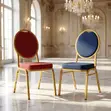 Round-Back Fabric Wedding Chair - 1
