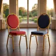 Round-Back Fabric Wedding Chair - 3