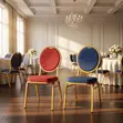 Round-Back Fabric Wedding Chair - 5