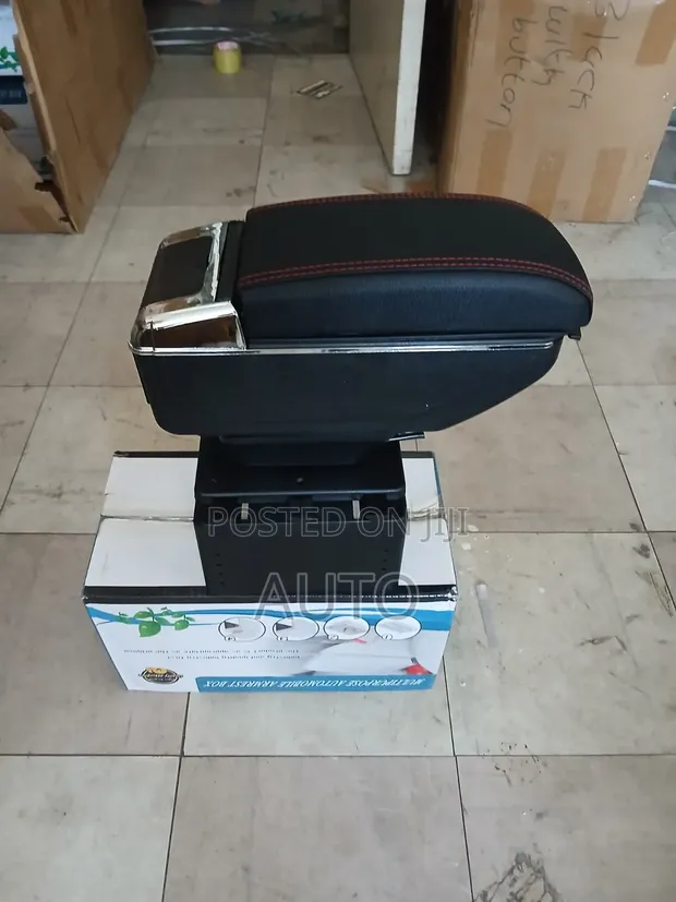 Black Car Armrest with 7 USB Ports | USB Charging Console - 1