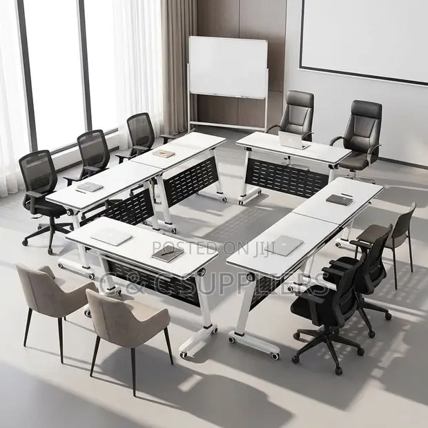 Modern Folding Movable Training Table - 1