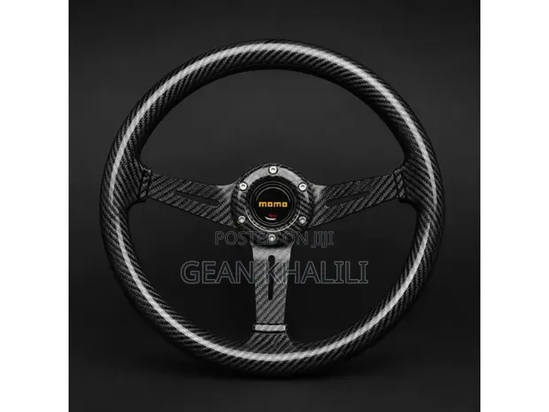 MOMO Universal Carbon Fiber Sports Steering Wheel - 1