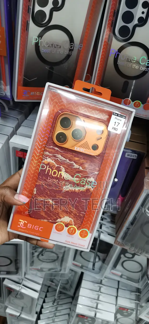 BIGC Kipochi cha Mawimbi ya Bahari Rangi ya Chungwa kwa iPhone 17 Pro - 1
