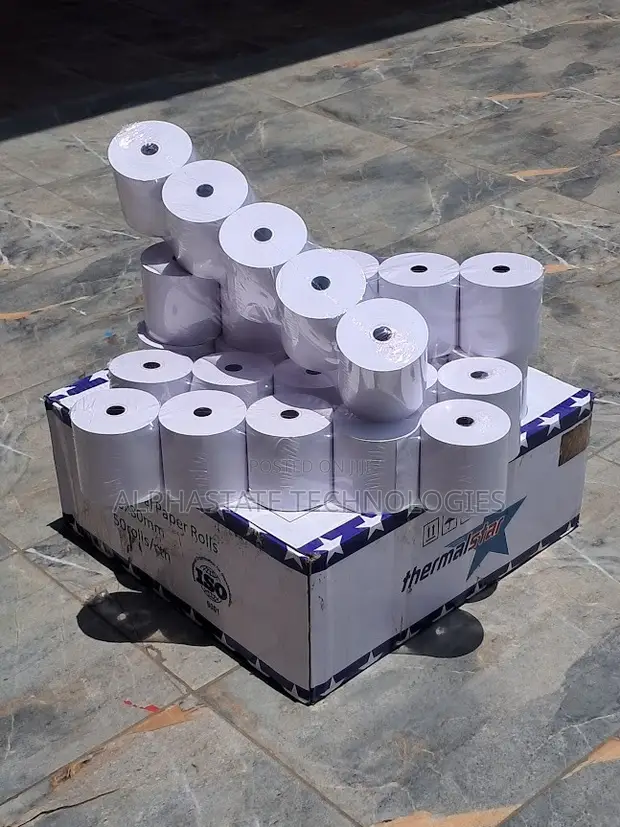 80x80mm Thermal Rolls for Receipt Printers (50-Pack) - 1