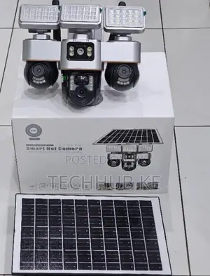 V380 Pro 4G Outdoor CCTV Camera with 3 Lenses, PTZ, AI, Solar