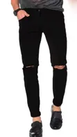 4F Men's Black Knee Cut Jeans - 2