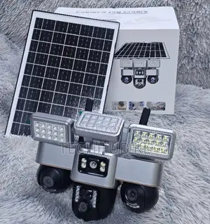 V380 4G Solar PTZ CCTV Camera with 3 Lenses & 3 Screens