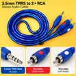 3.5mm TRRS Male hadi 2x RCA Male Cable ya Sauti - 1