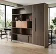 Executive Imported Office Wall Unit - Brown Wood - 4