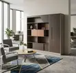 Executive Imported Office Wall Unit - Brown Wood - 5