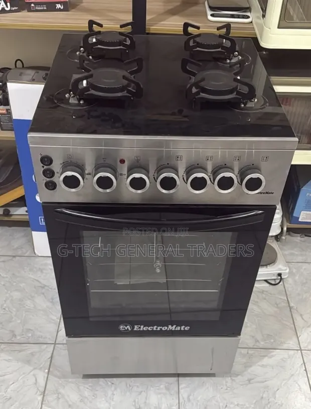 ElectroMate SGC504 50x55cm 4 Gas Burner Cooker with Electric Oven - 1