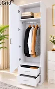 Wardrobe Nyeupe ya Mbao ya Kifedha Iliyoagizwa - 2