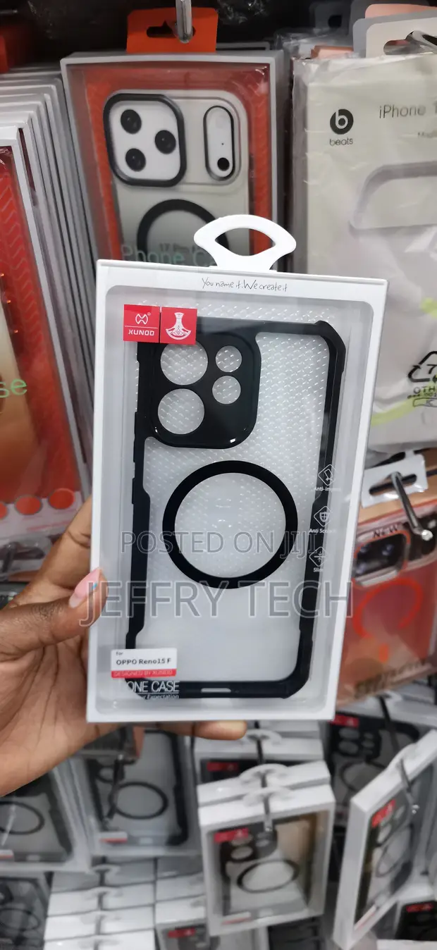 XUNDD Magnetic Clear Case for Oppo Reno 15F - Black - 1