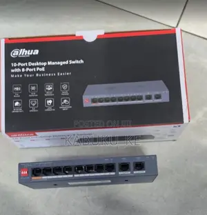Dahua 10-Port PoE Switch (8x 100Mbps + 2x Gigabit Uplink)