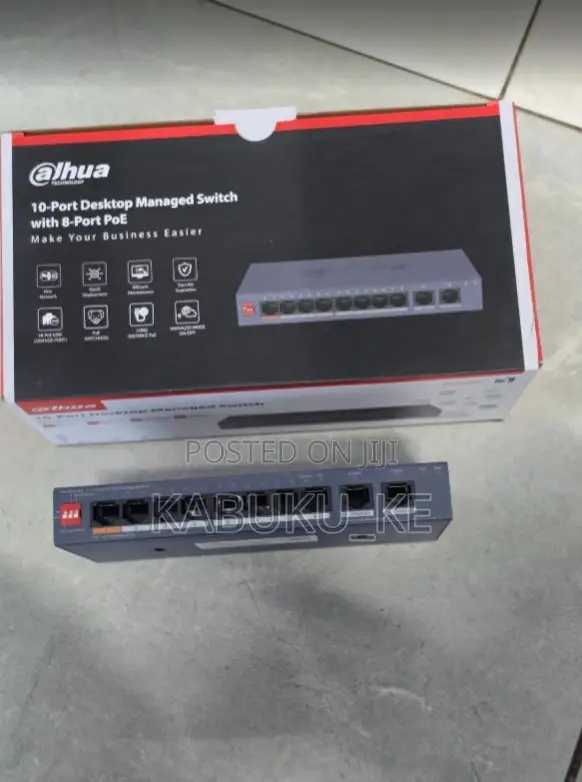 Dahua 10-Port Smart Cloud Managed Network Switch with 8 PoE Ports - 1