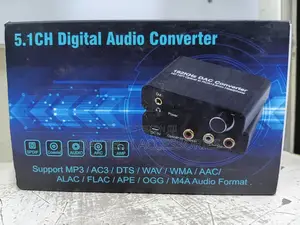 5.1CH Digital to Analog Audio Converter - Nyeusi