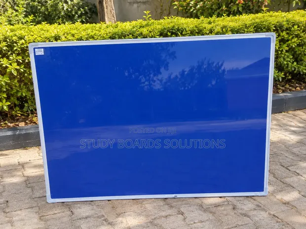 Glossy Blue Fabric Pin Notice Board 120cm x 90cm - 1