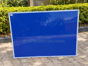 Glossy Blue Fabric Pin Notice Board 120cm x 90cm