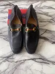 Authentic Gucci Black Leather Men's Flats Shoes - 1