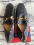 Authentic Gucci Black Leather Men's Flats Shoes - 2