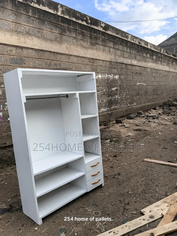 4x6 Ft All White Cloth Rack / Wardrobe - 1