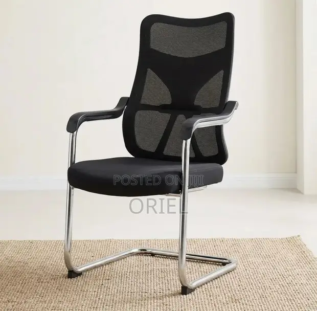 Visitor Chrome Base Guest Chair - Black - 1