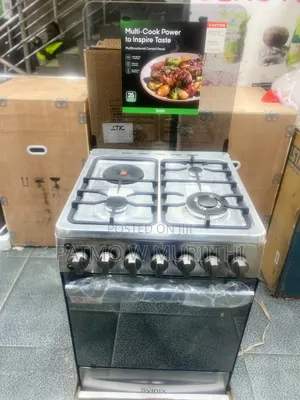Syinix 50x50 Standing Cooker - 3 Gas + 1 Electric Plate
