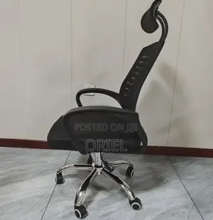 Adjustable Mesh Headrest Office Chair - Black