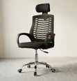 Adjustable Mesh Headrest Office Chair - Black - 2