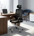 Adjustable Mesh Headrest Office Chair - Black - 5