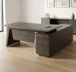 1.8M L-Shape Office Desk - Brown - 1