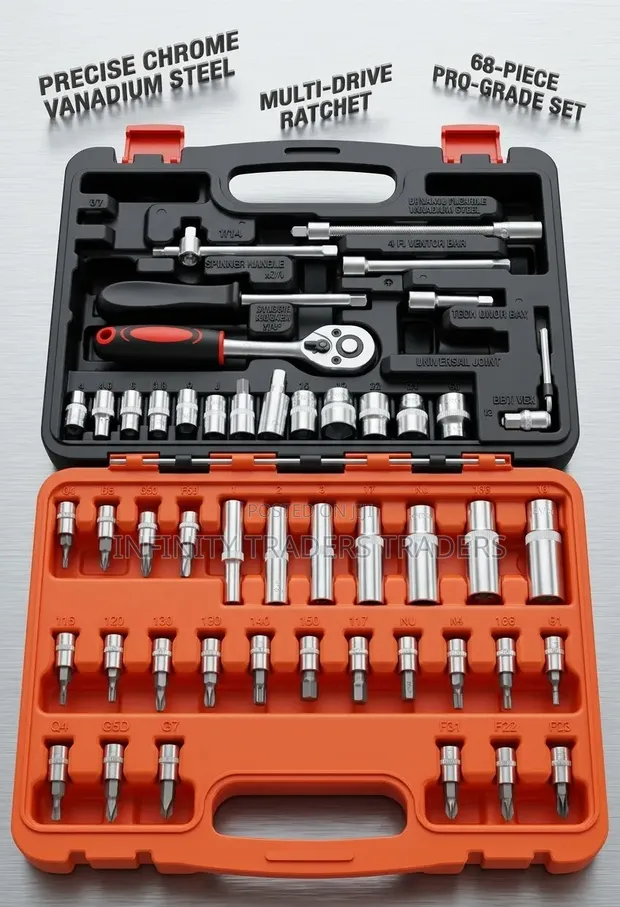 53pc Dr Socket Spanners Tool Box Set - 1