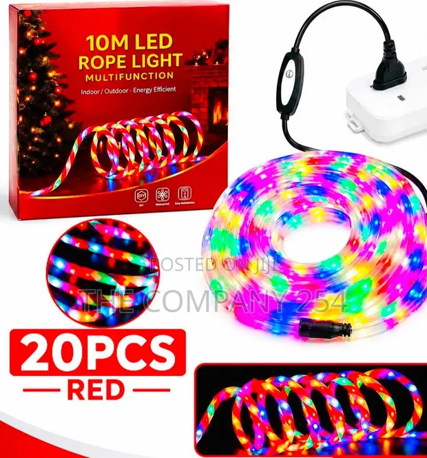 10M Ropelight - Red and White - 1