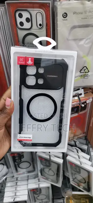 Xundd Case ya Infinix Note Edge - Nyeupe na Bampa Nyeusi