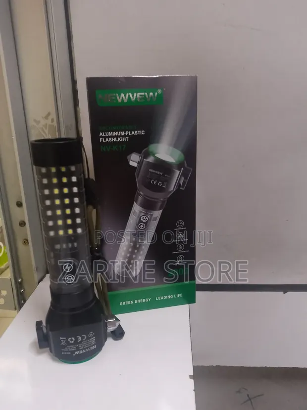 Newvew Zoomable Flashlight - Solar & Electric Rechargeable - 1