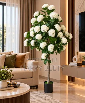 Mti Bandia wa Hydrangea Nyeupe - Urefu 2.2m