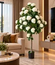 Artificial White Hydrangea Tree - 2.2m Tall - 1