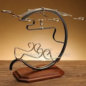 Golden Deer Wine Rack - 1 Bottle, 6 Glasses