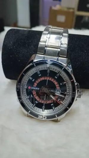 Curren Silver and Black Analog Watch