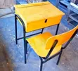 Durable Metal and Wood Locker and Chair Set for Schools - 1